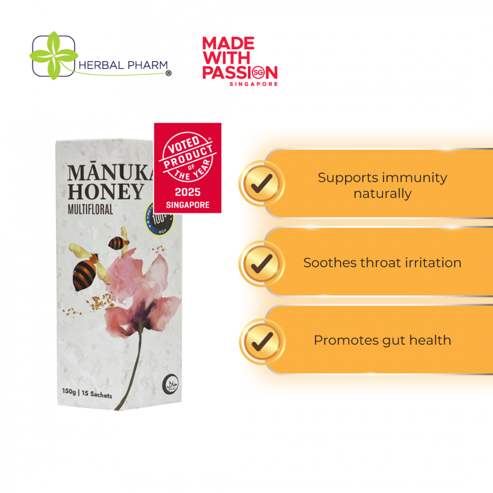 Herbal Pharm - Manuka Honey Sachet 100+, (15 x 10g) (Natural & Organic)