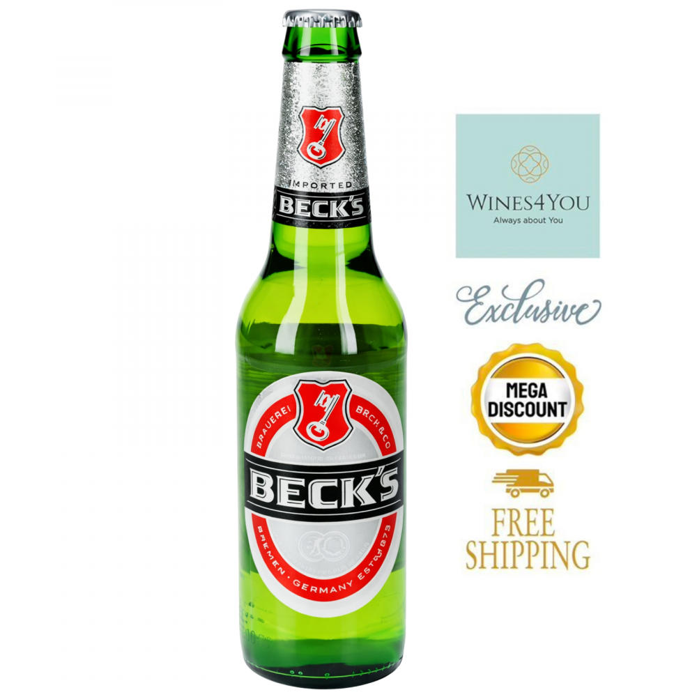 BECKS BEER BOTTLE 24 BOT X 330ML x 5%