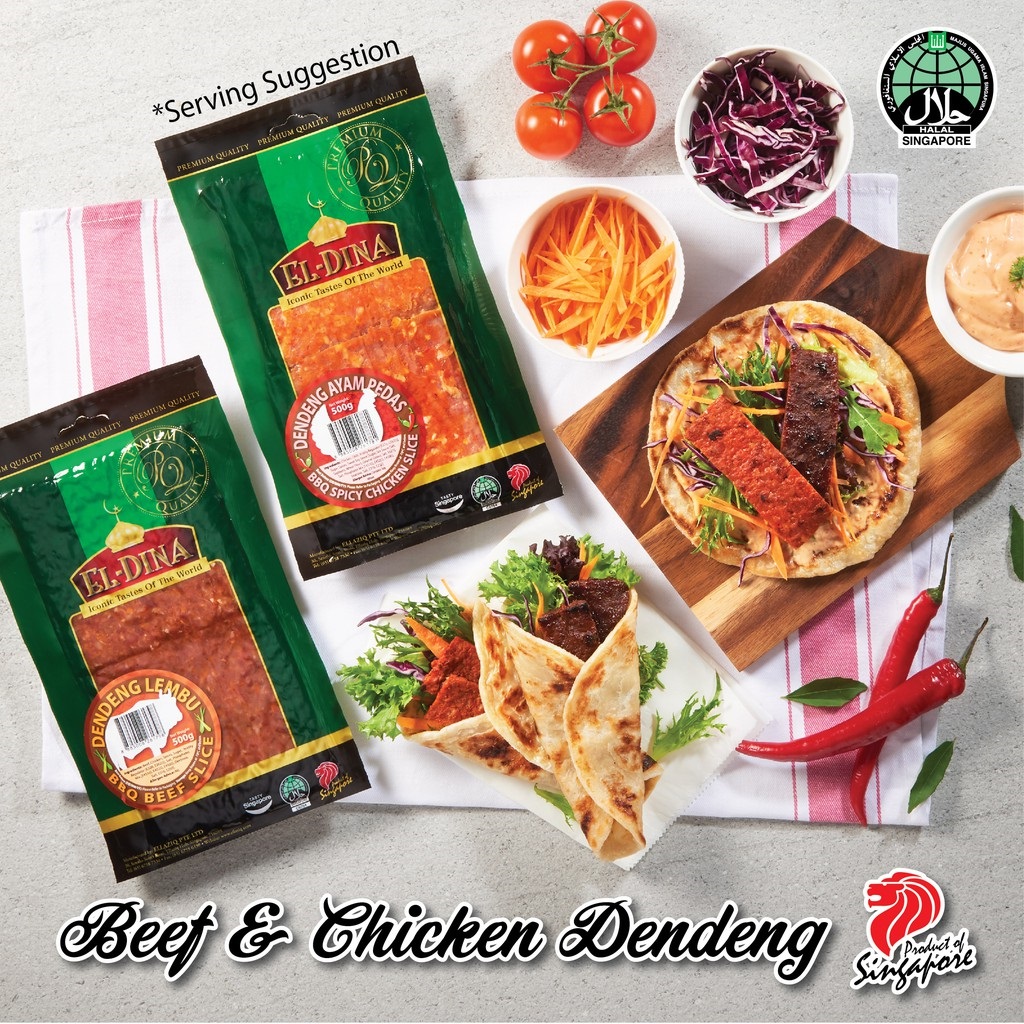 El-Dina BBQ Beef/Chicken Dendeng 500g Frozen [Hari Raya Exclusive] – Halal