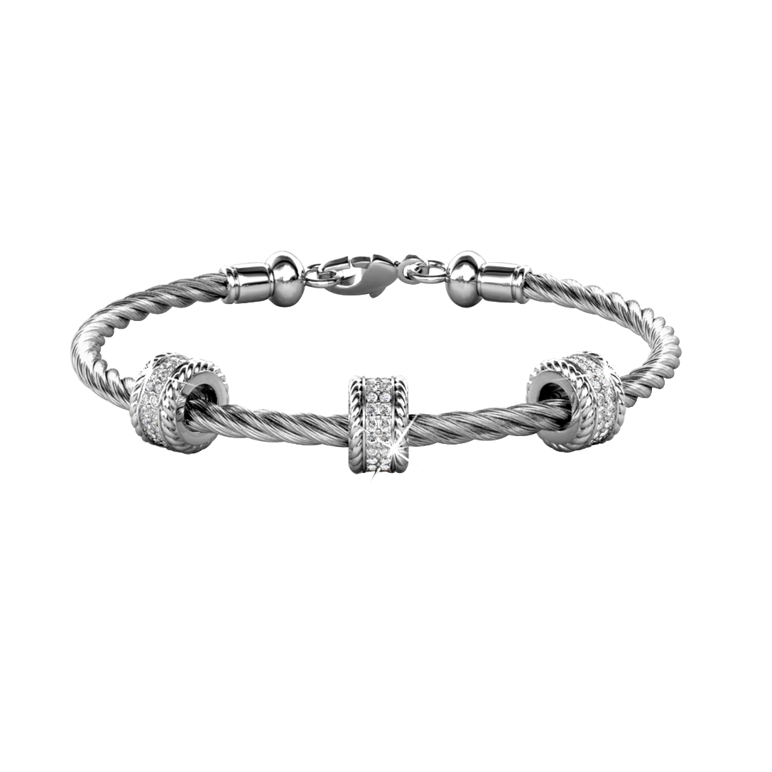 Roller Bangle (White Gold)