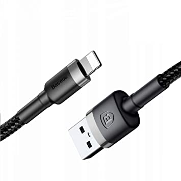 Baseus Cafule 2.4A Tough Quality USB to IOS 100cm Data Cable (Grey/Black)