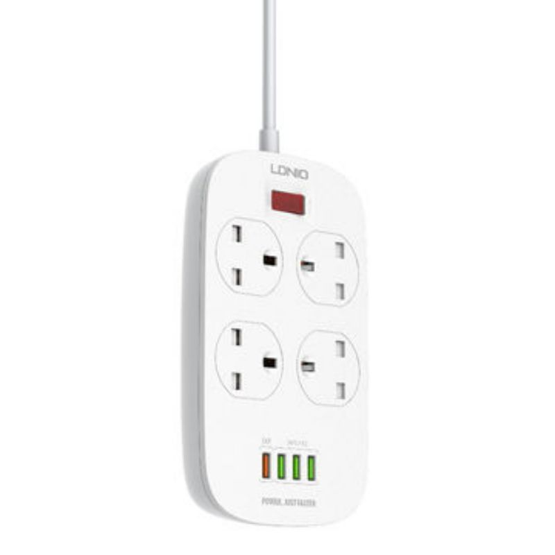 LDNIO 4 UK Power Socket with 4 USB Ports 2m Cord