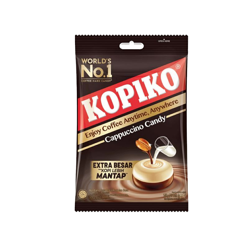 KOPIKO Cappuccino Candy Extra Big Size 175g ( 50 pcs x 3.5g) Halal