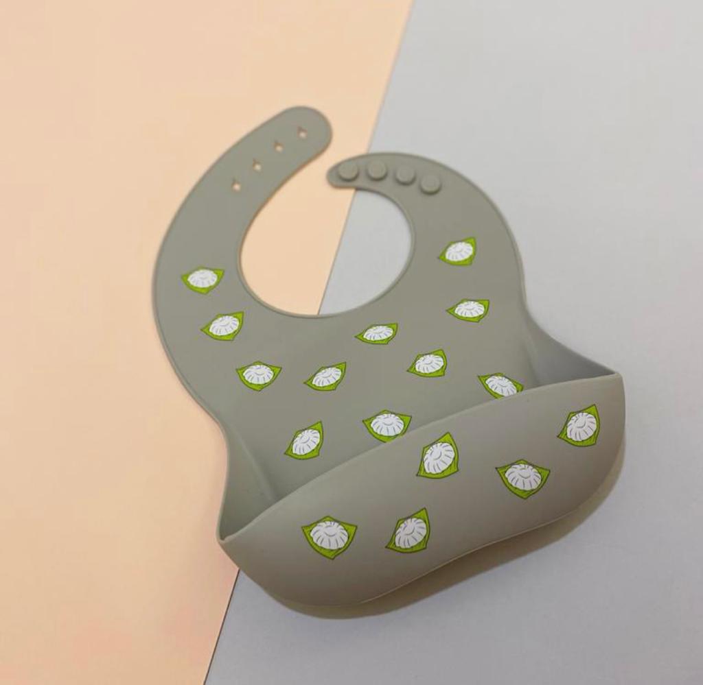 Silicon Bib (Tutu Kueh- Grey)