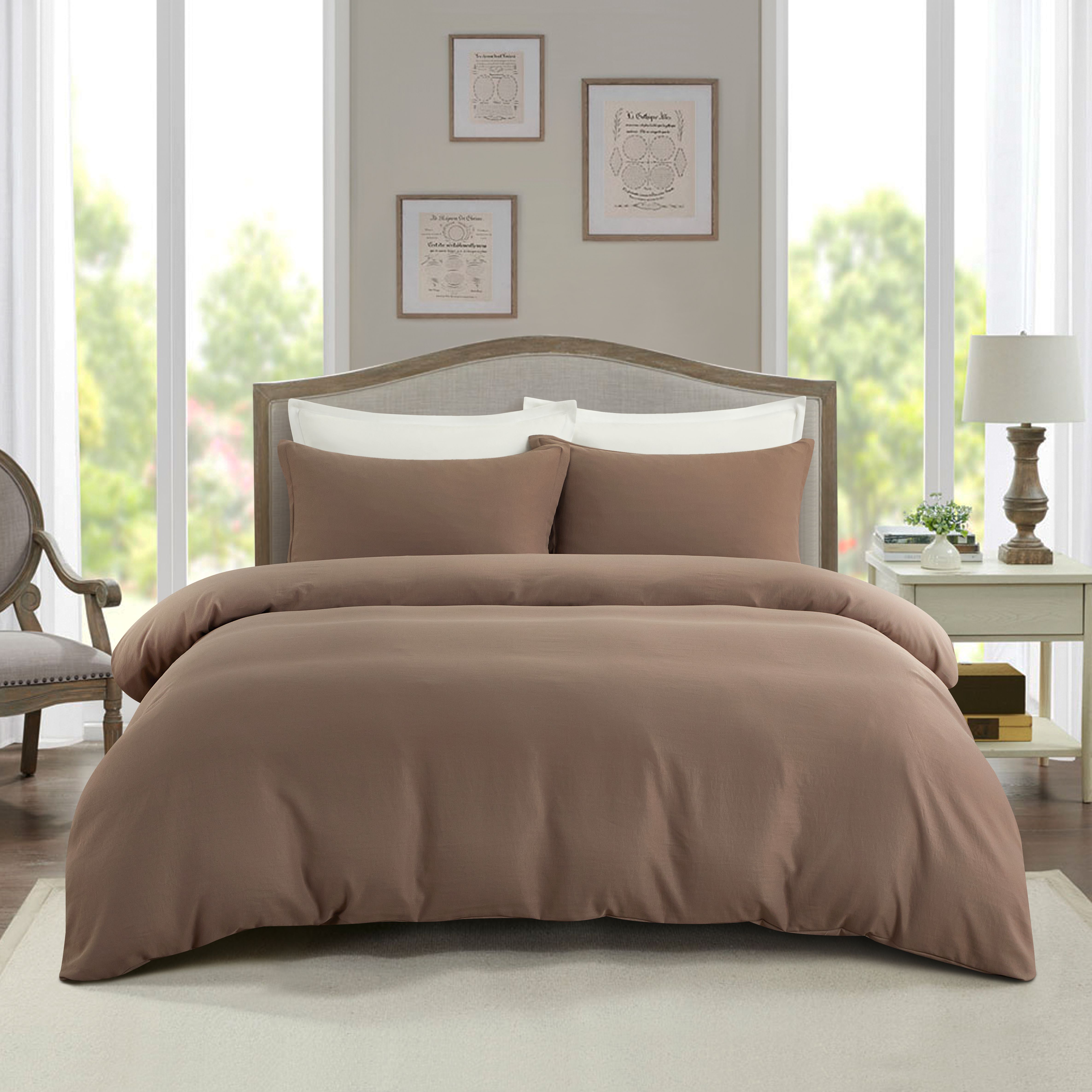 MYSTIQUE Tencel Plus Coffee Bed set Quilt Cover Set