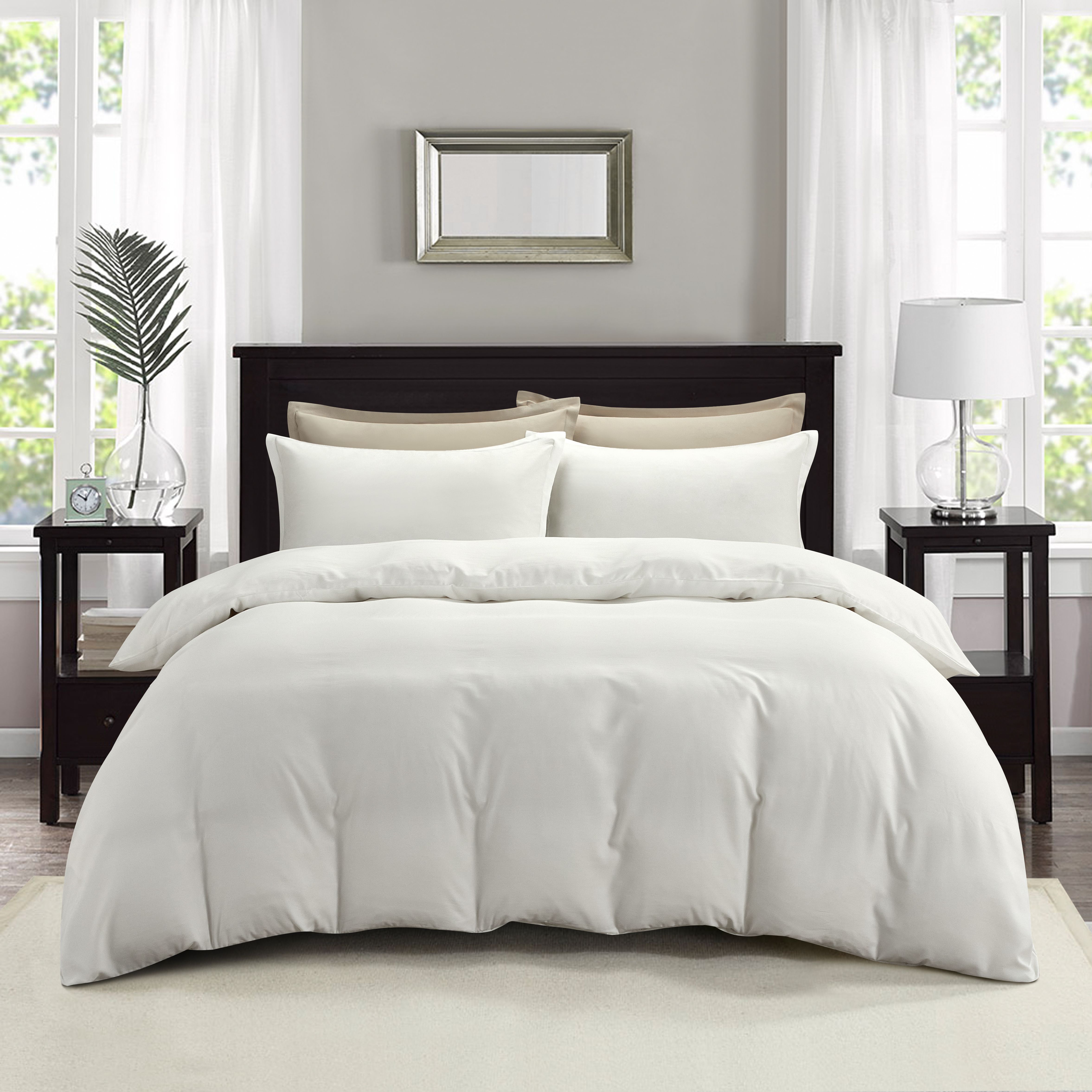 MYSTIQUE Tencel Plus White Bed set Quilt Cover Set