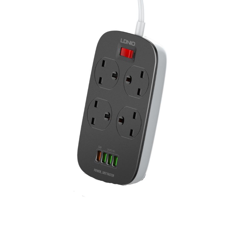 LDNIO 4 UK Power Socket with 4 USB Ports 2m Cord