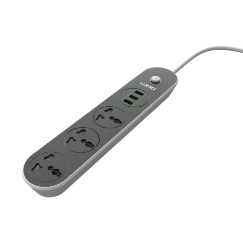 LDNIO 3 Power Socket 3 USB 1.6m Cord