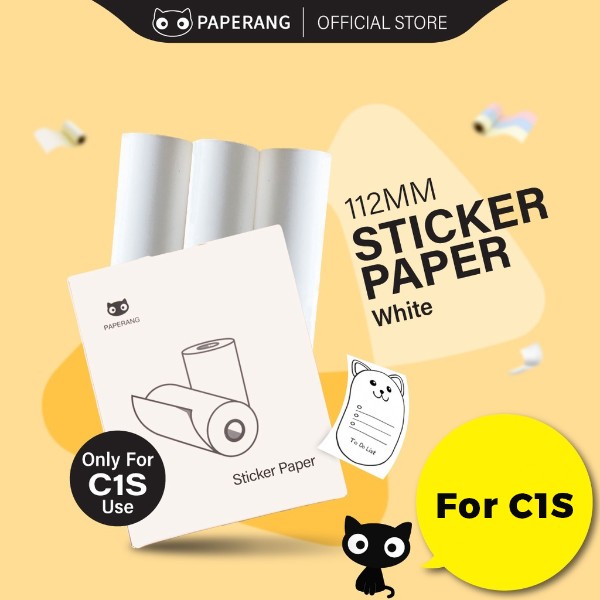 Paperang Official Paper - 112mm width (± 1mm) Sticker Paper compatible with C1S