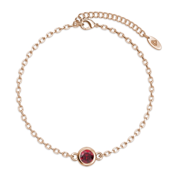 Birth Stone Bracelet (January, Rose Gold)
