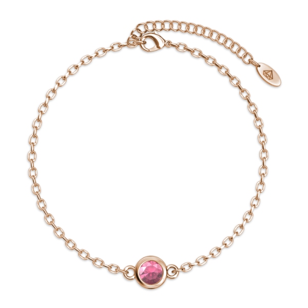 Birth Stone Bracelet (October, Rose Gold)