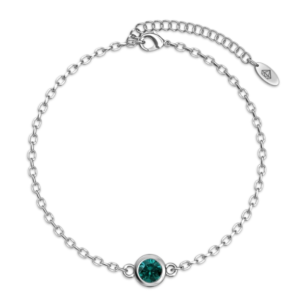 Birth Stone Bracelet (May, White Gold)