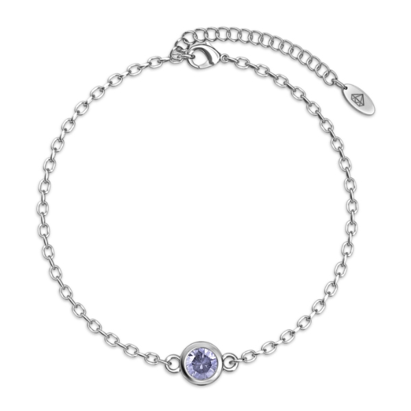 Birth Stone Bracelet (June, White Gold)