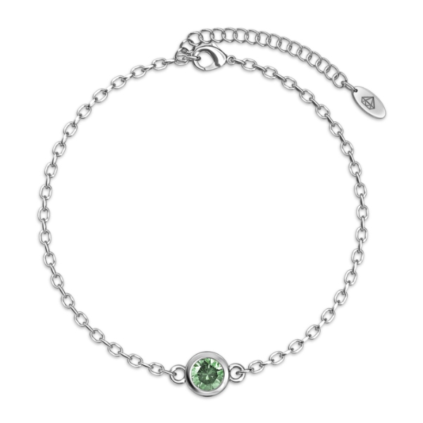 Birth Stone Bracelet (August, White Gold)