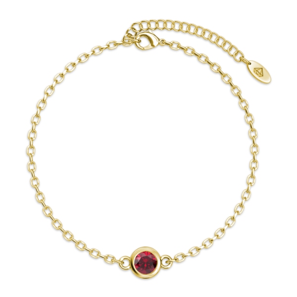 Birth Stone Bracelet (January, Yellow Gold)