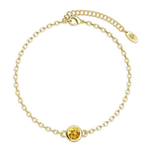 Birth Stone Bracelet (November, Yellow Gold)
