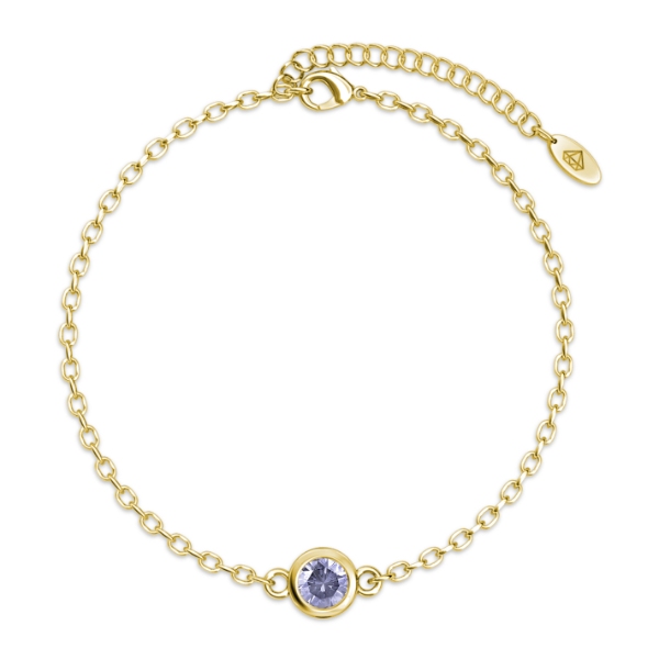 Birth Stone Bracelet (June, Yellow Gold)