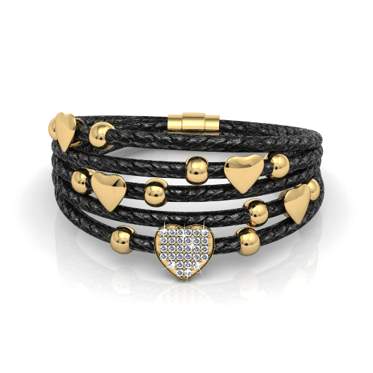 Leather Love Bracelet (Black)