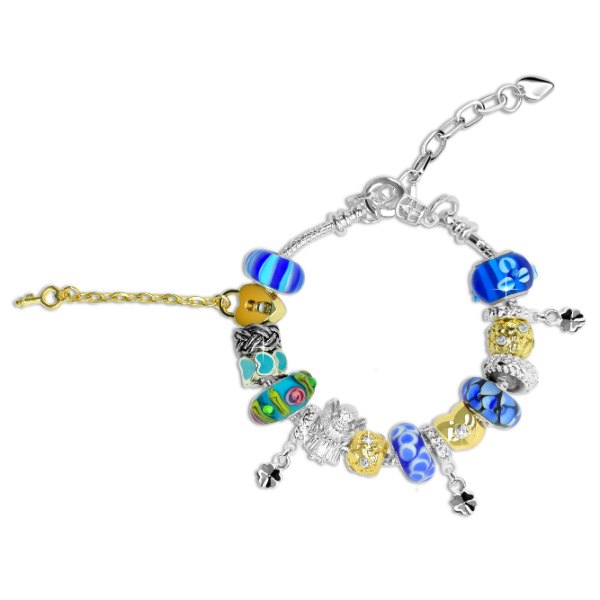 Roman Charm Bracelet (Blue)