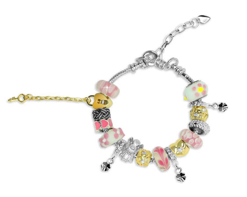 Roman Charm Bracelet (Pink)