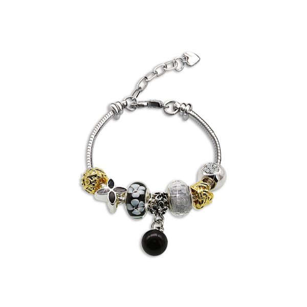 Pearl Charm Bracelet (Black)