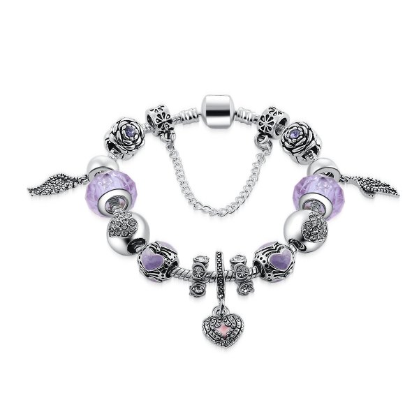 Angel Charm Bracelet (Purple)