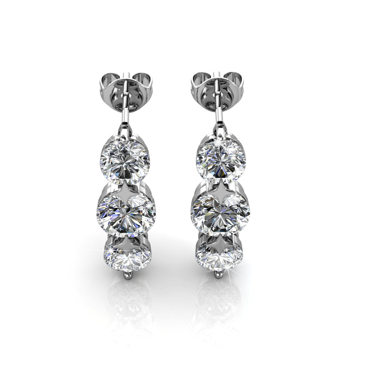 Elise Earrings (White Gold)