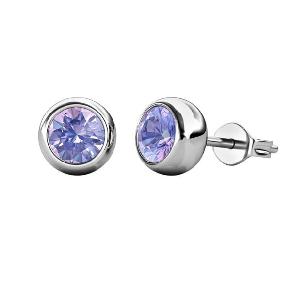 Birth Stone Moon Earrings (June)‏