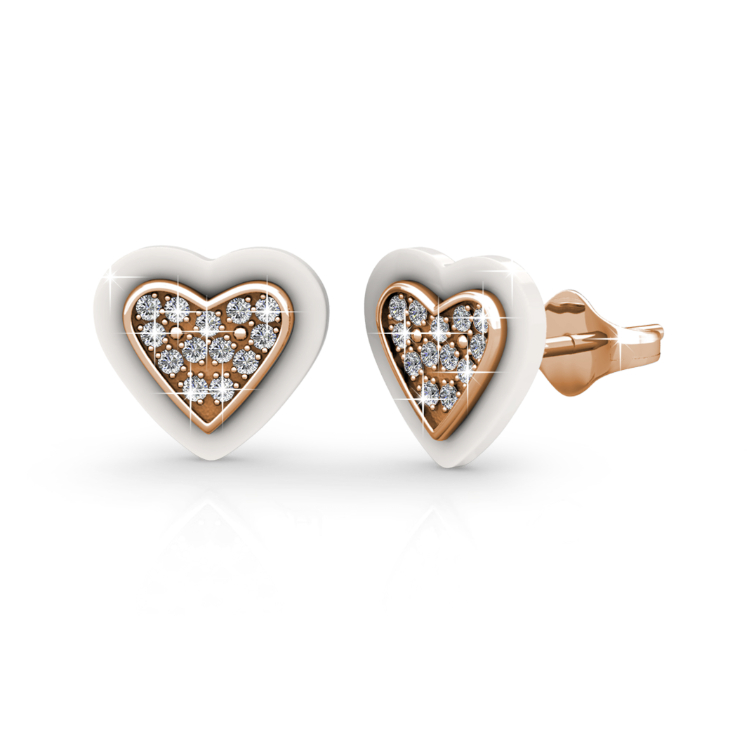 Heart Ceramic Earrings (White)