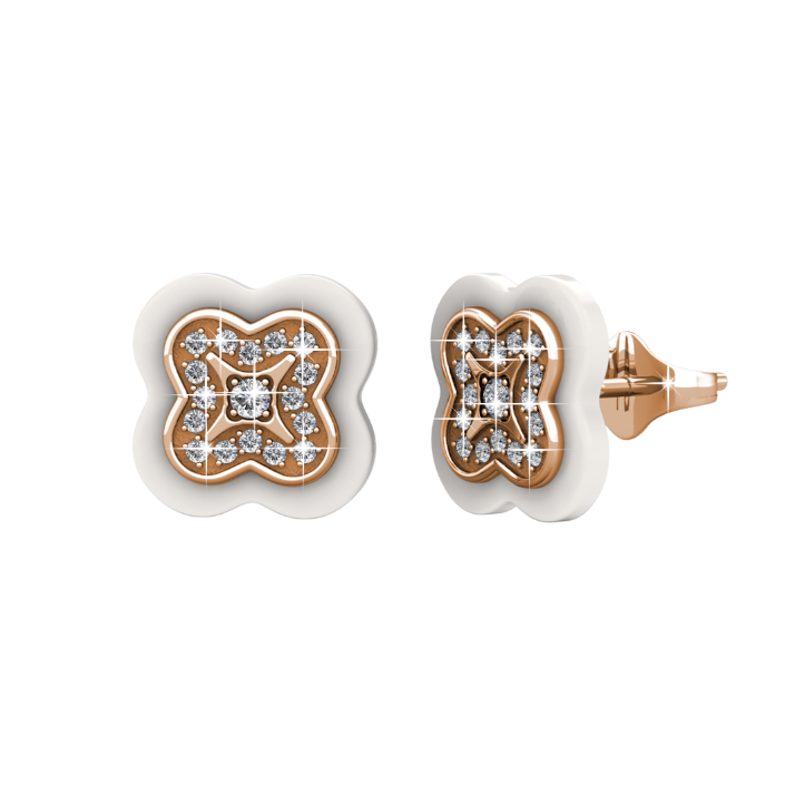 Clover Ceramic Earrings (White)