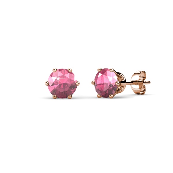 Birth Stone Earrings (October, Rose Gold)