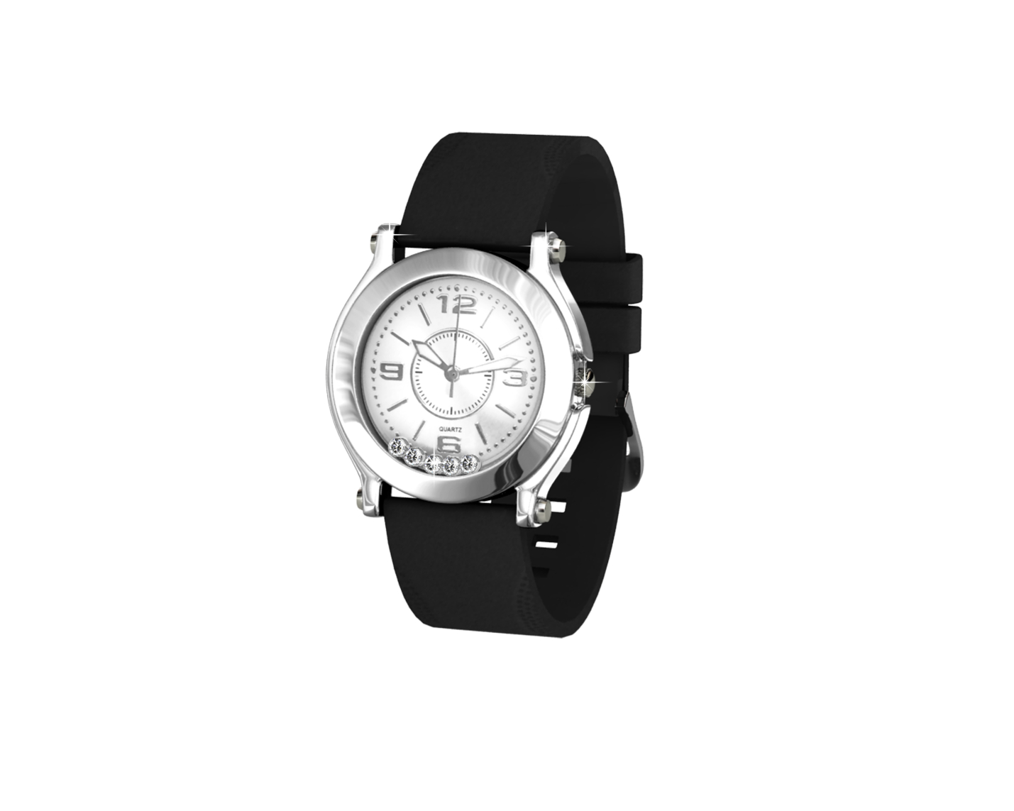 Happy Watch (White Gold, Black)