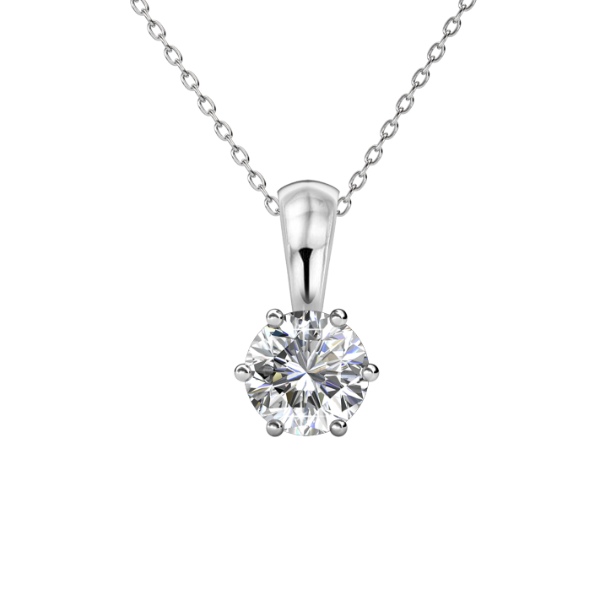 Birth Stone Pendant (April, White Gold)