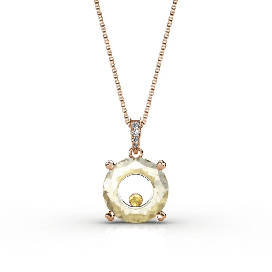 Twilight Pendant (Rose Gold, Yellow) - Embellished with Zirconia from Swarovski®