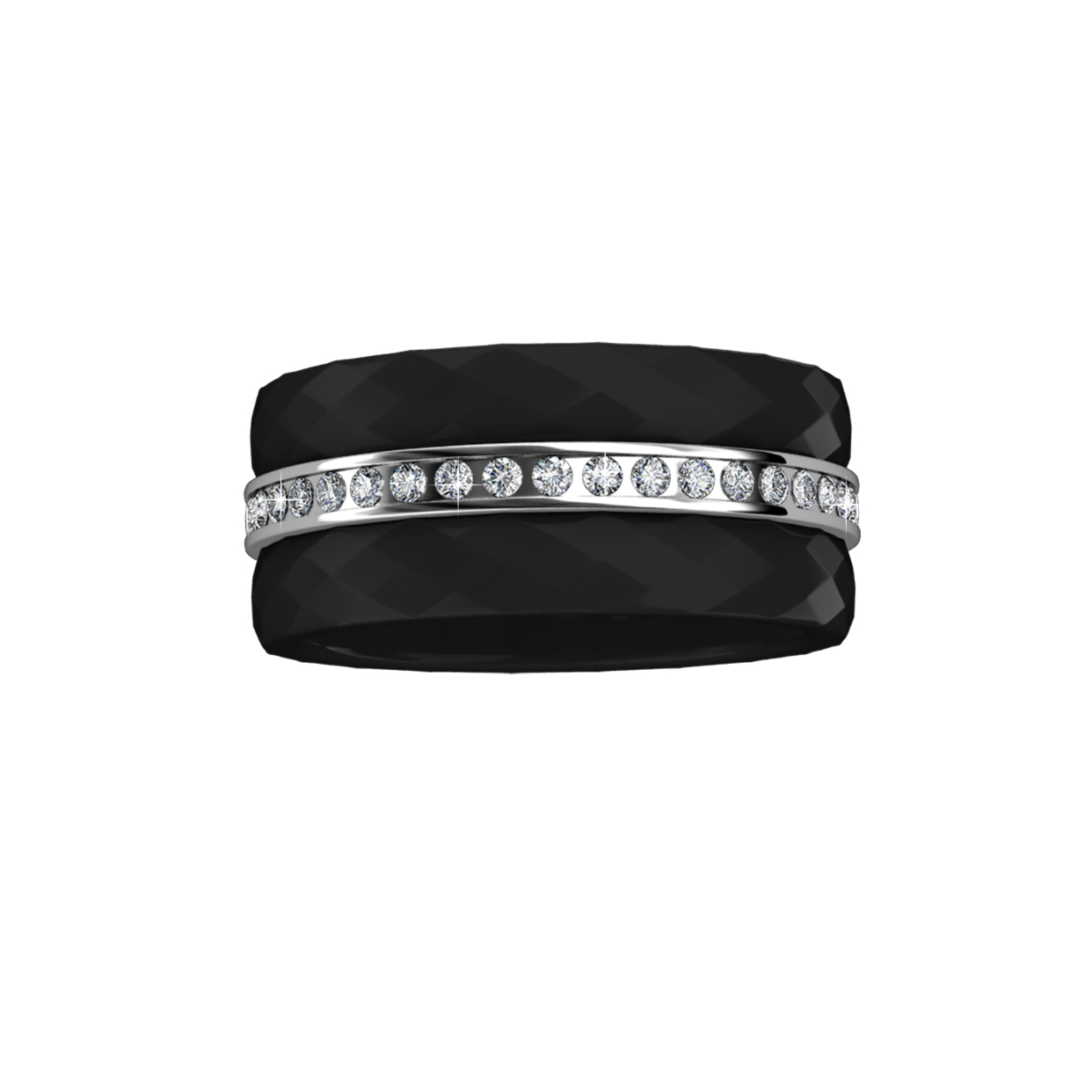 Tri Ceramic Ring (Black) - US Size 5