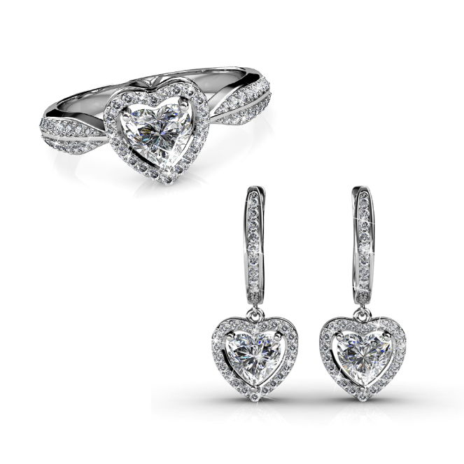 Only Love Set Bundle (Earrings + Ring) - US Size 7