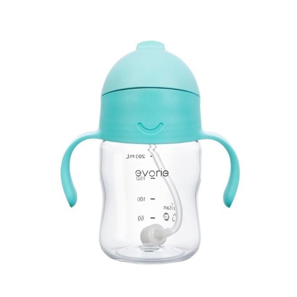 Evorie Tritan Baby 360 Straw Water Bottle Sippy Cup 200mL, Mint
