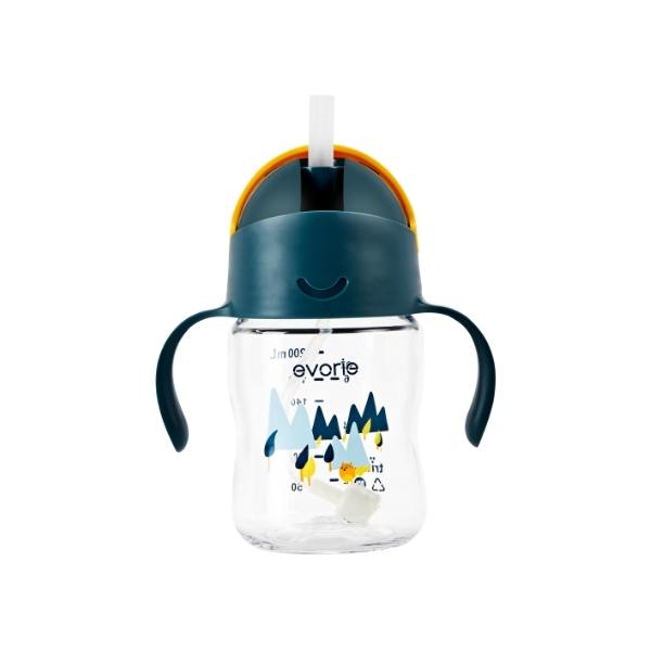 Evorie Tritan Baby 360 Straw Water Bottle Sippy Cup 200mL, Bumble Bee
