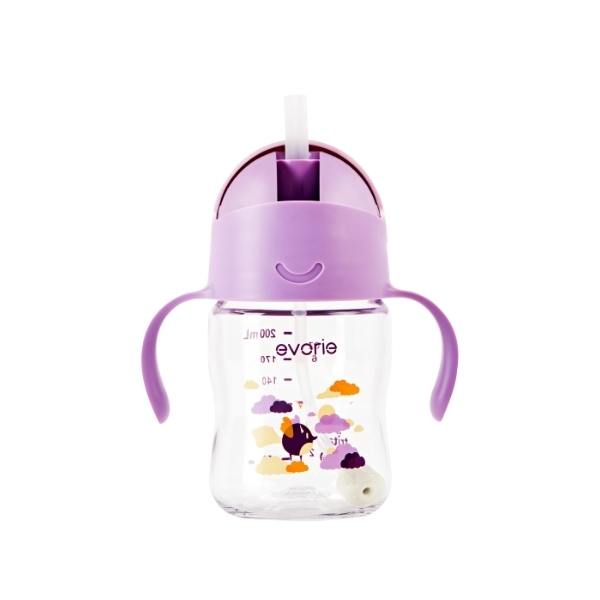 Evorie Tritan Baby 360 Straw Water Bottle Sippy Cup 200mL, Daydream