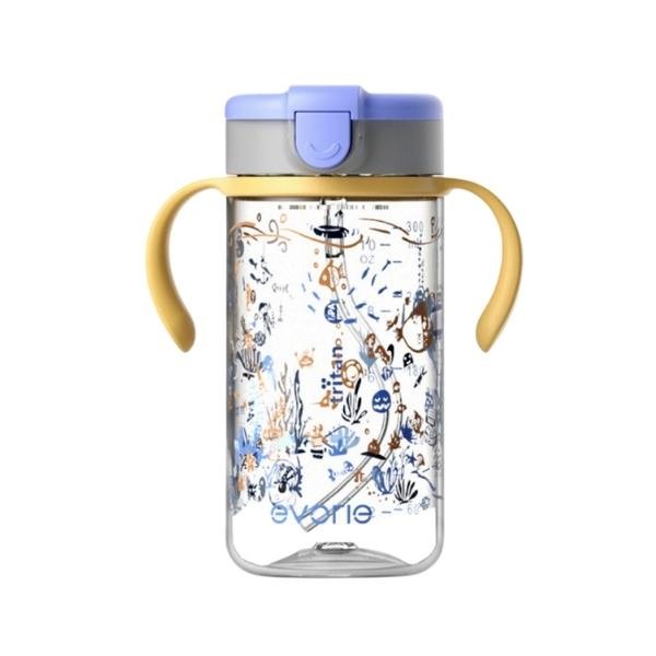 Evorie Tritan Kids Straw Water Bottle Mug 300mL, Under the Sea