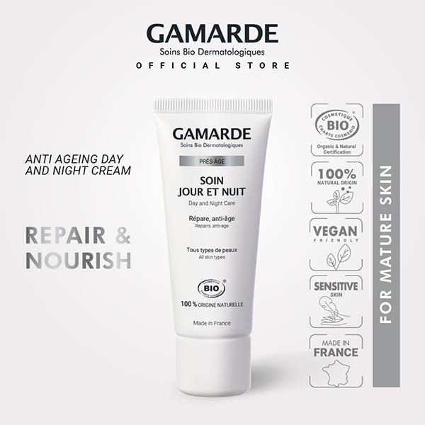 GAMARDE PRESAGE Organic Anti Ageing Day & Night Nourishing Cream 40ml, Antioxidant For Mature Skin (SOIN JOUR ET NUIT)