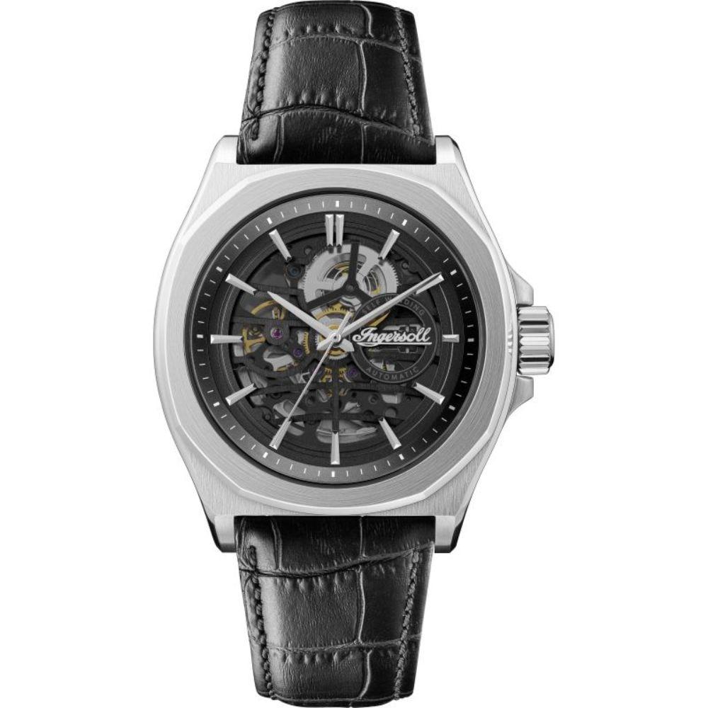 Ingersoll The Orville Automatic Silver Stainless Steel I09302 Black Leather Strap Men's Watch