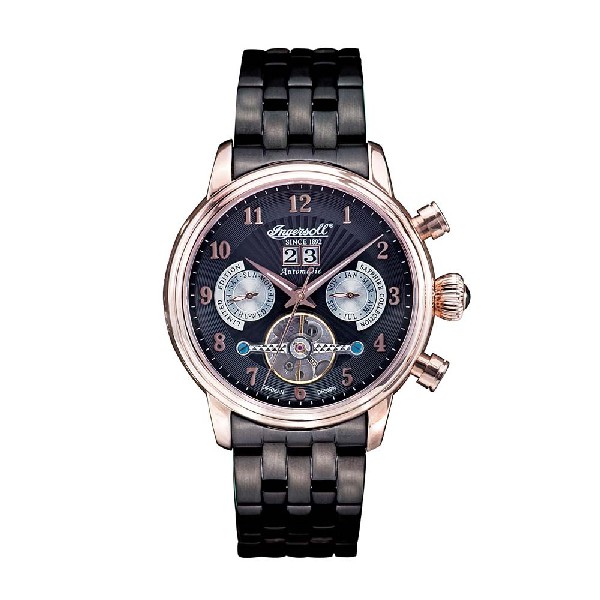 INGERSOLL HARVARD AUTOMATIC SILVER STAINLESS STEEL IN1510RBKM BLACK LEATHER STRAP MEN'S WATCH