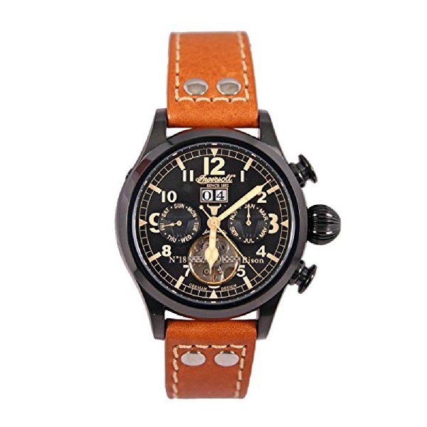 INGERSOLL BISON NO.18 AUTOMATIC BLACK STAINLESS STEEL IN4506BBK MEN'S WATCH
