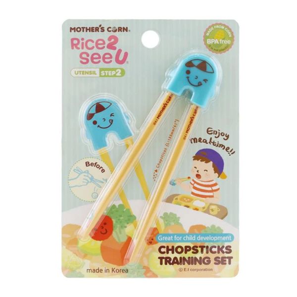 Mother's Corn Training Chopsticks - Blue