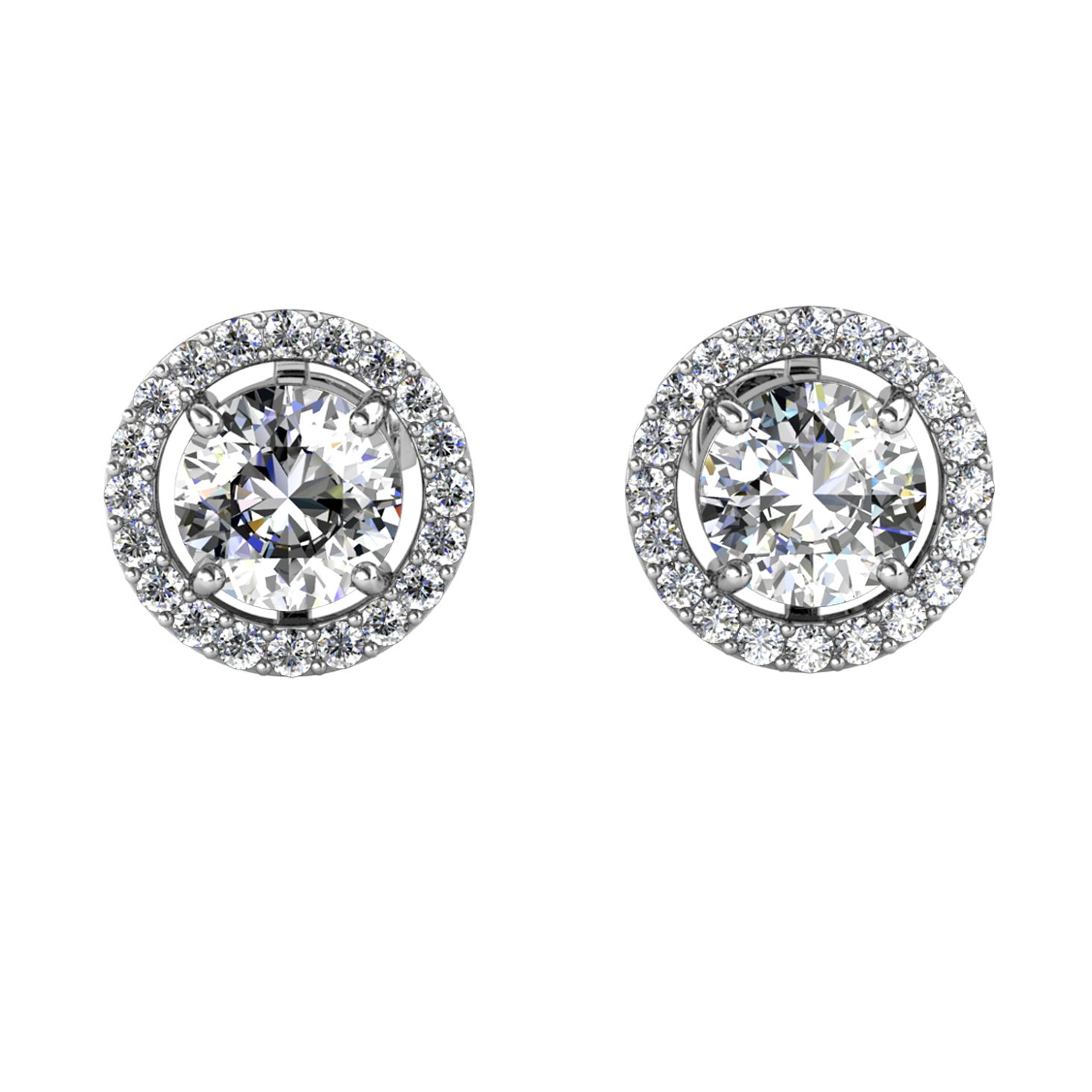 Her Jewellery CELÈSTA Moissanite Diamond - Les Solitaire Earrings (White Gold)