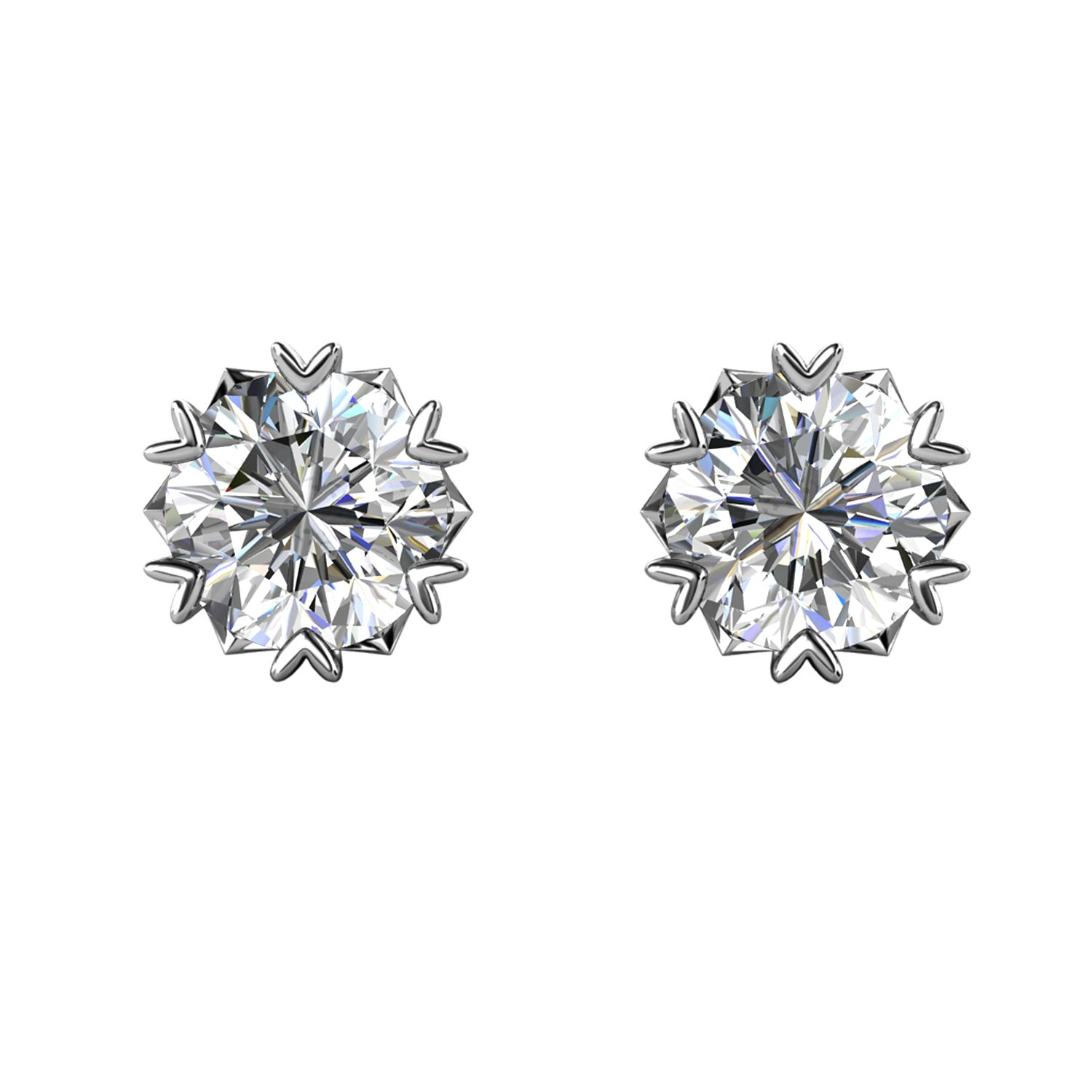 Her Jewellery CELÈSTA Moissanite Diamond - Le Fond Earrings (White Gold)