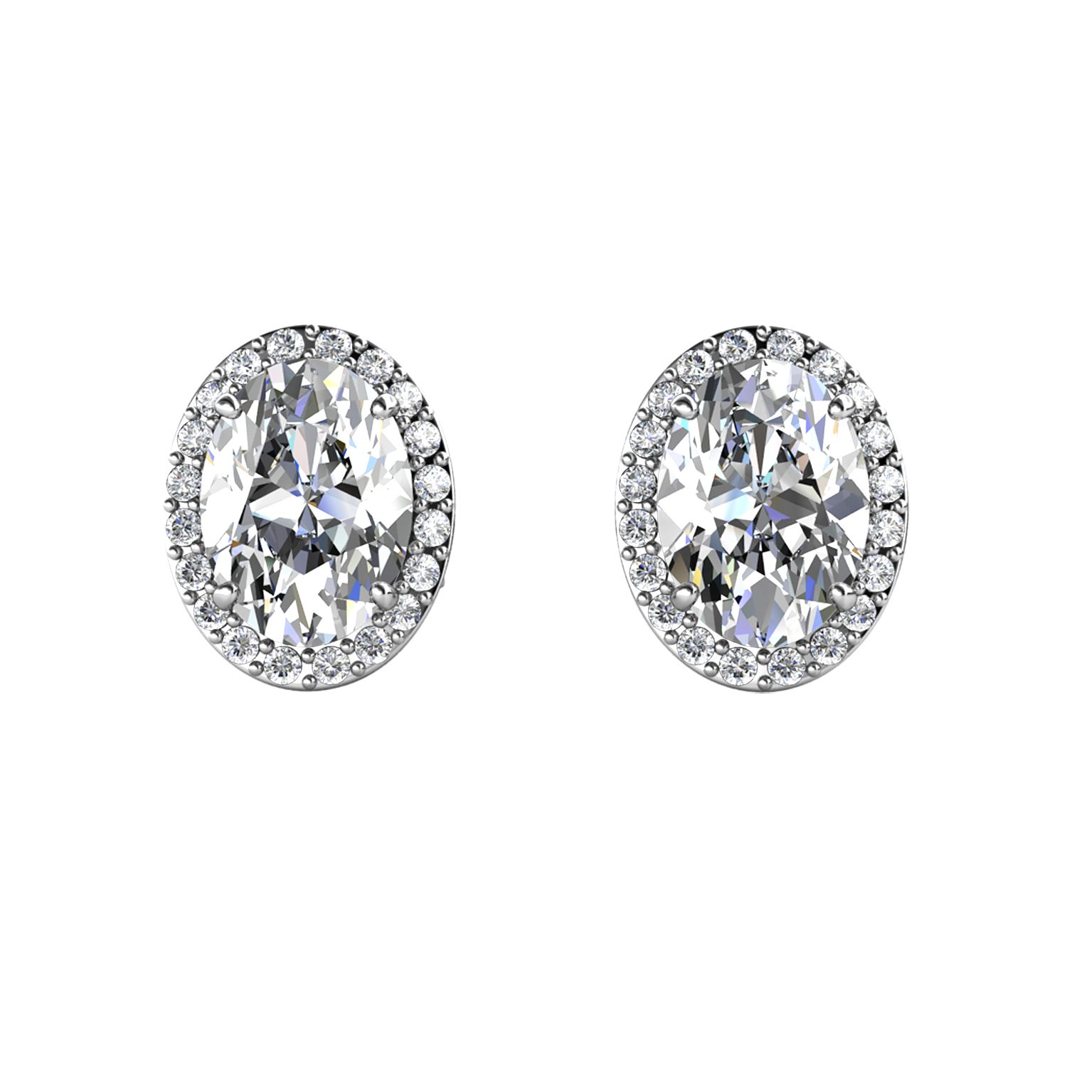 Her Jewellery CELÈSTA Moissanite Diamond - La Reine Earrings (White Gold)