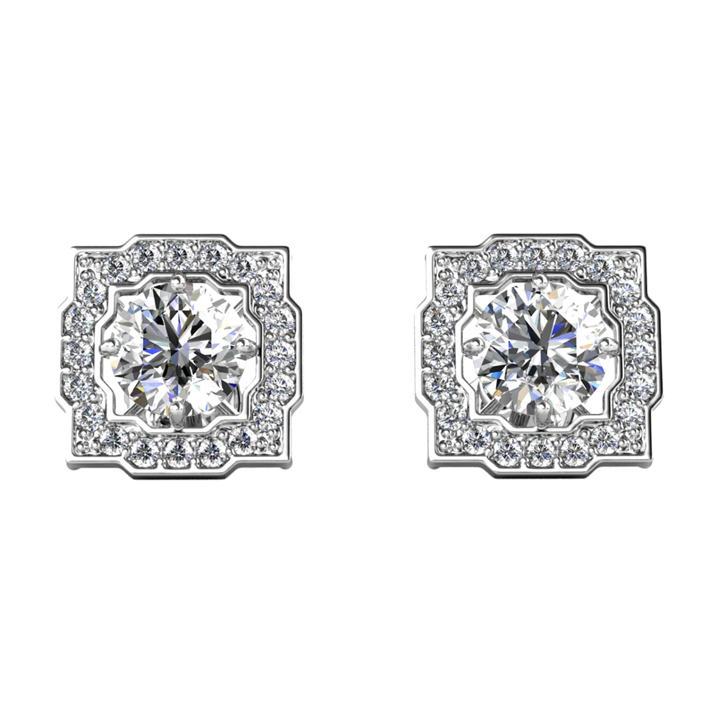Her Jewellery CELÈSTA Moissanite Diamond - Carree Earrings (White Gold)