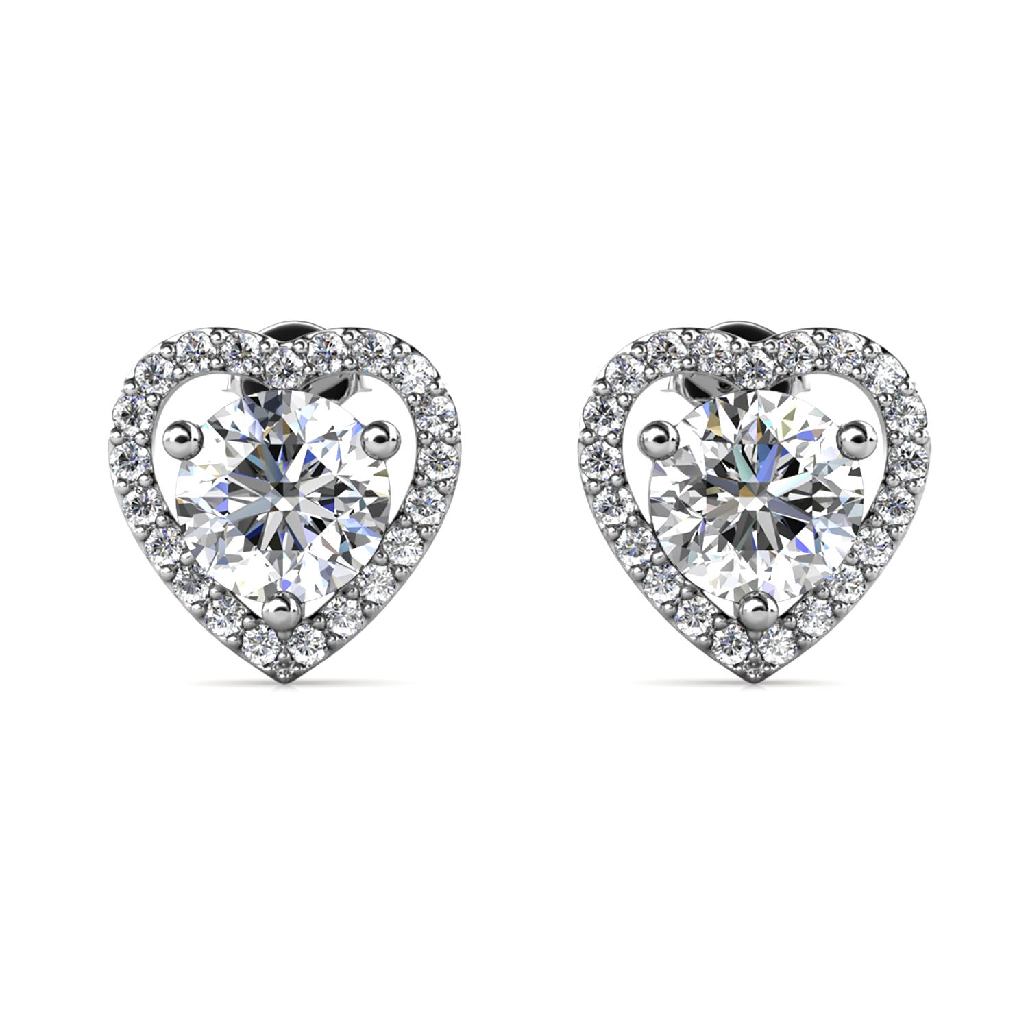 Her Jewellery CELÈSTA Moissanite Diamond - Mon Amour Earrings (White Gold)